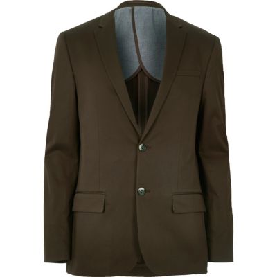 Dark green slim suit jacket